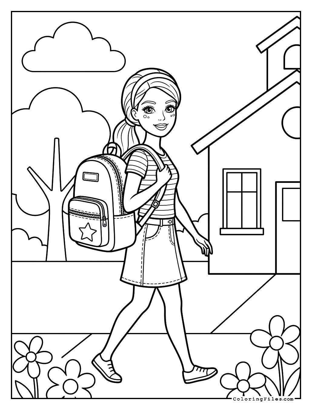 Barbie on the Way to School