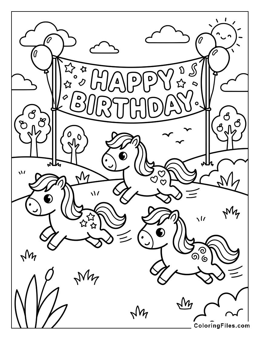 Birthday with Three Little Ponies