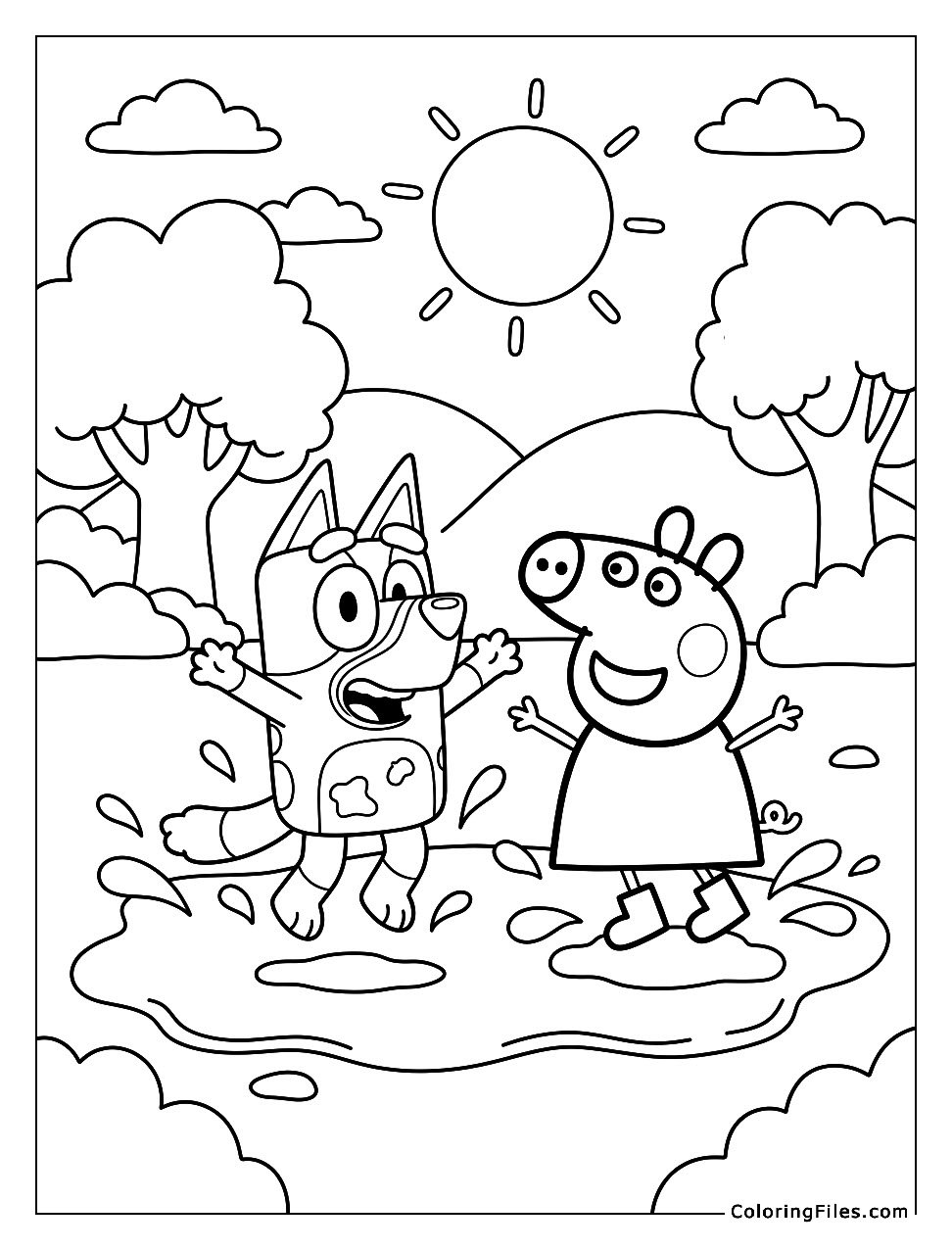 Bluey and Peppa Pig Muddy Fun Day