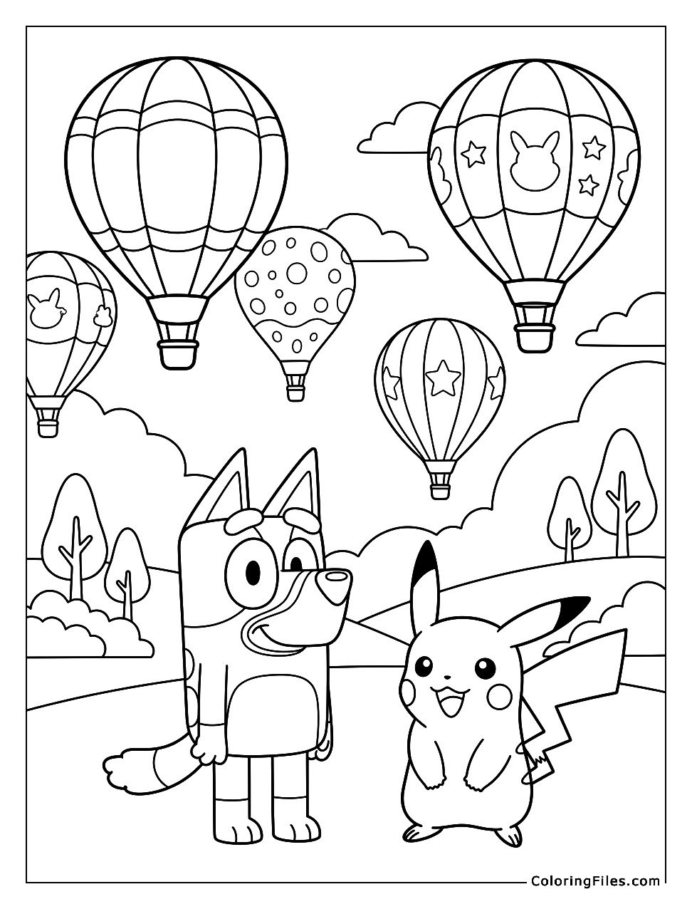 Bluey and Pikachu Balloon Festival