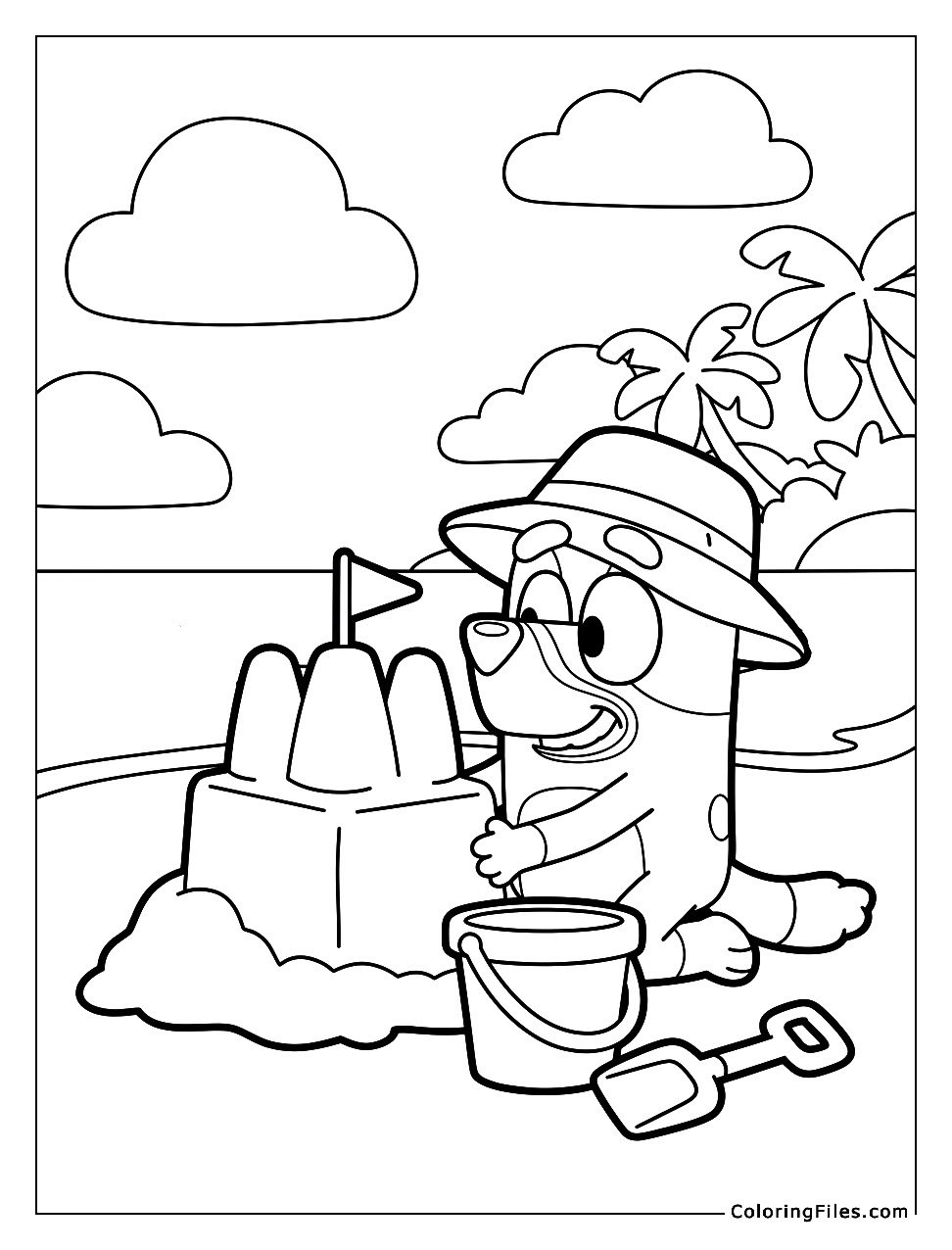 Bluey Building a Sandcastle Smile