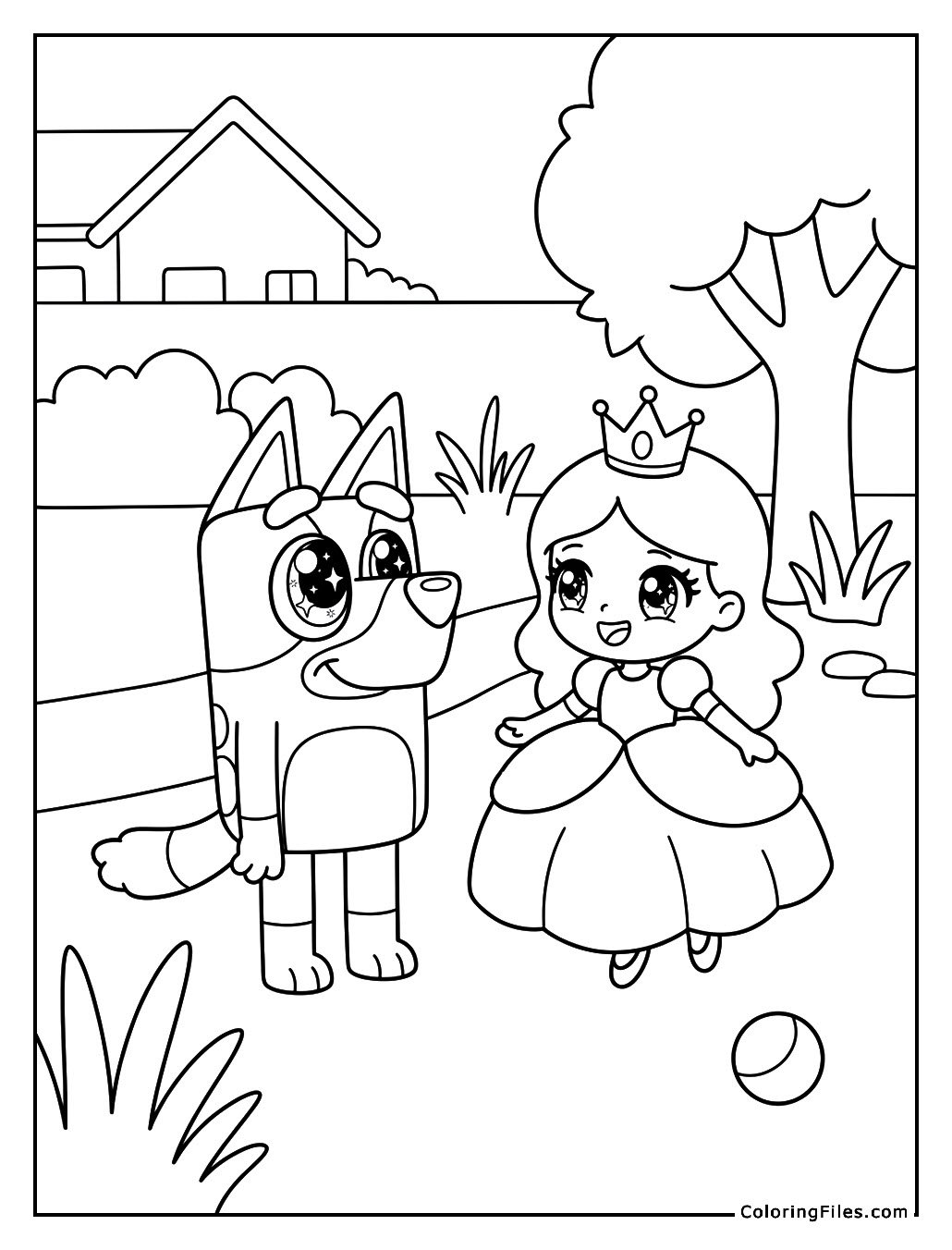 Bluey & Princess Backyard Playtime