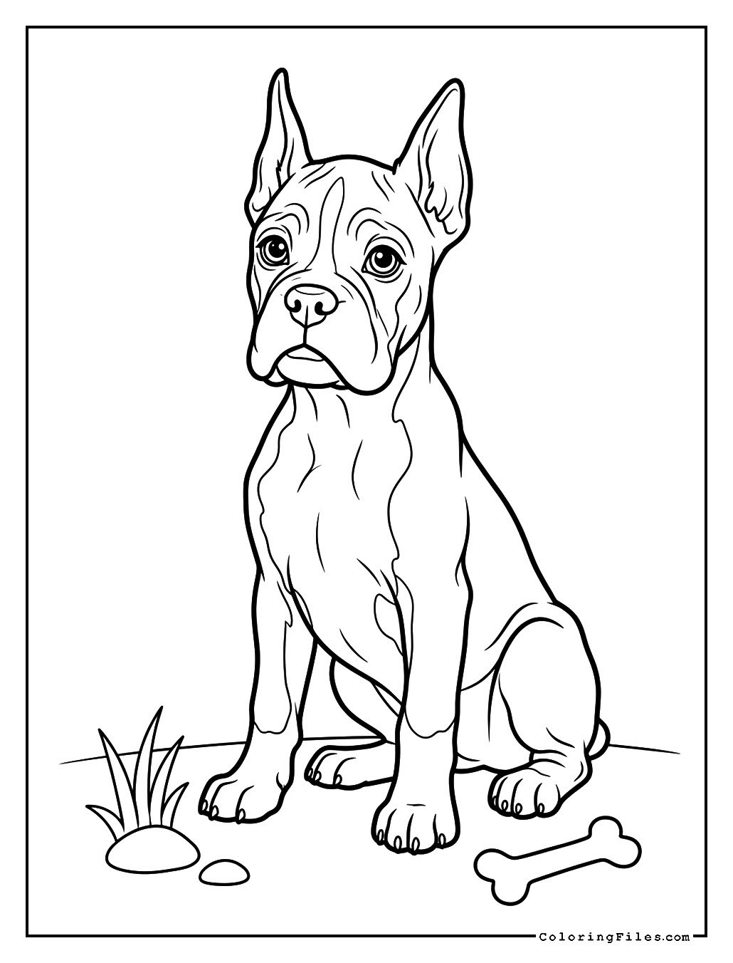 Boxer Puppy Alert Pose