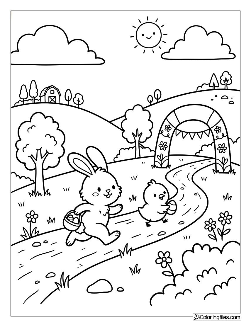 Bunny and Chick Easter Race