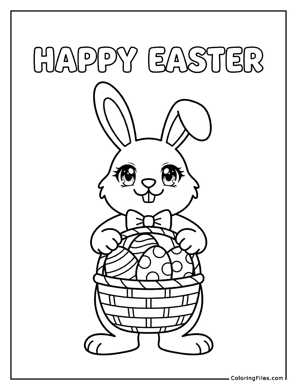 Bunny Carrying a Basket of Easter Eggs