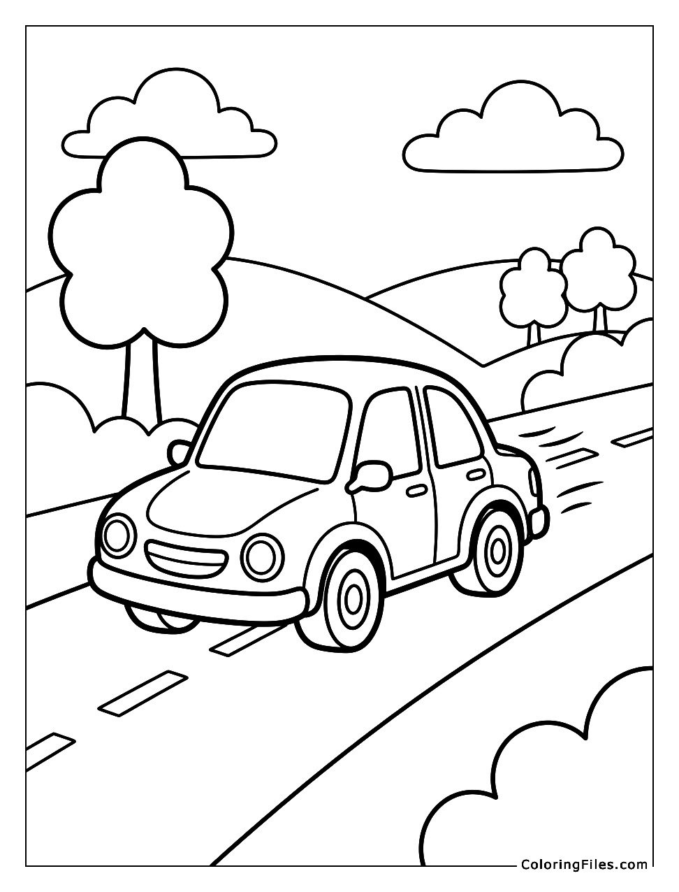 Car Speeding Down the Highway
