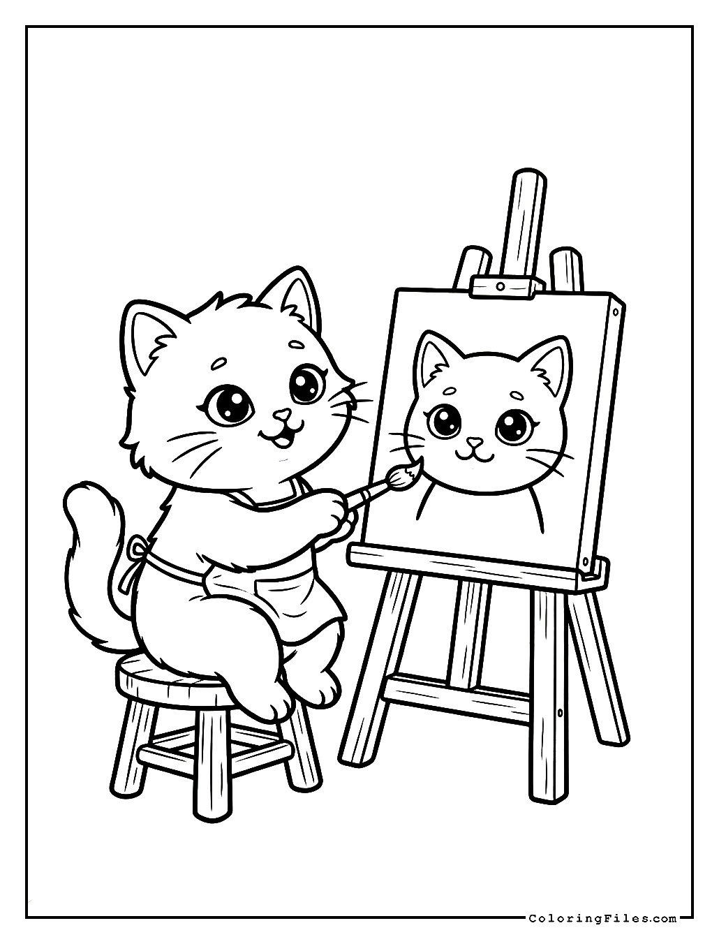 Cat Painting on a Small Canvas