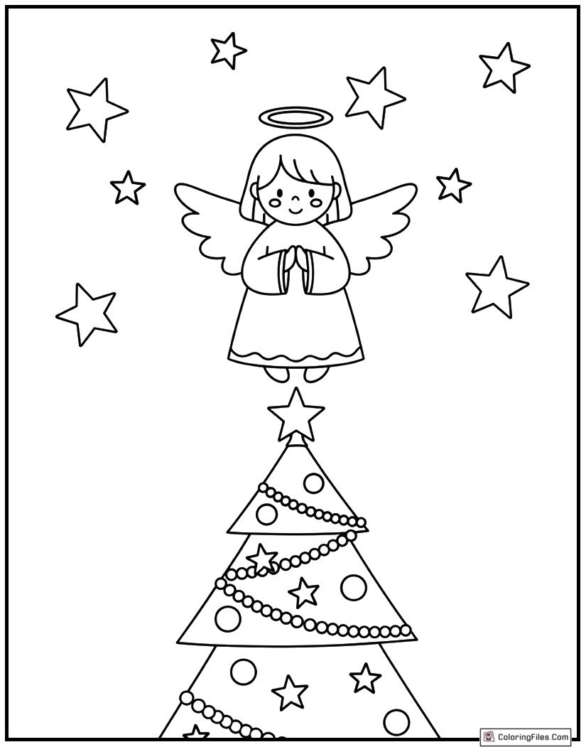 Christmas Angel Above the Tree