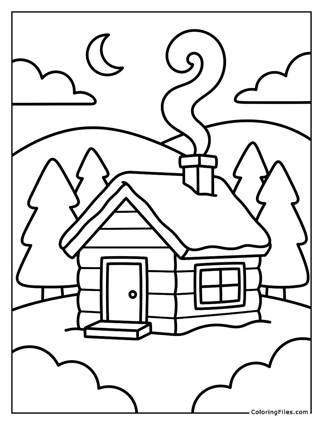 Cozy Cabin with Smoke Rising