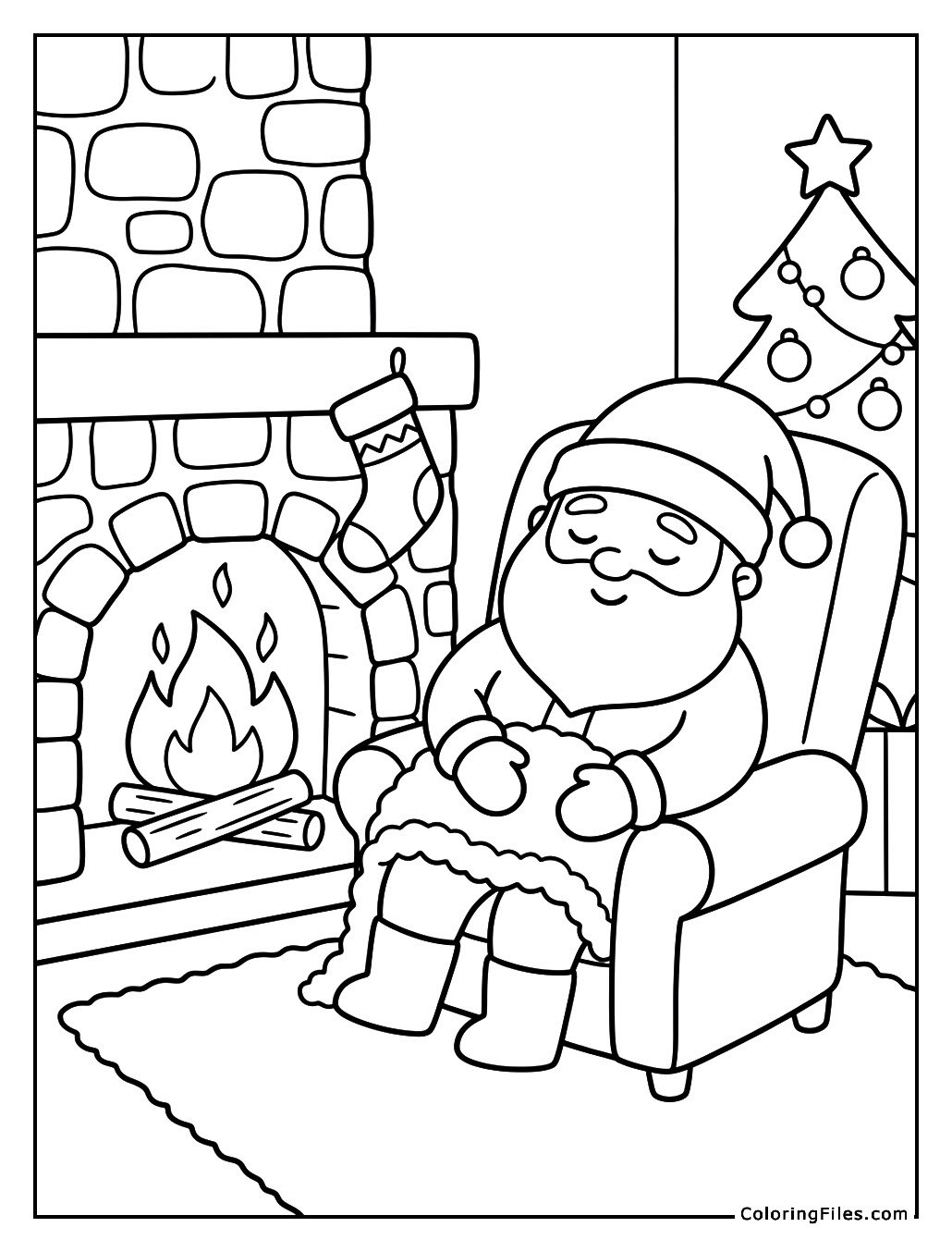 Cozy Fireside Santa Nap