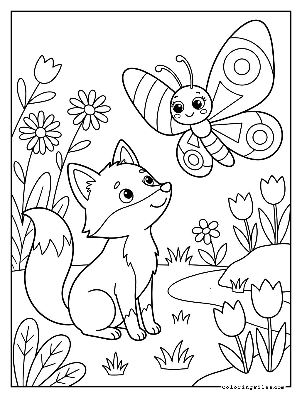 Curious Fox & Butterfly Garden