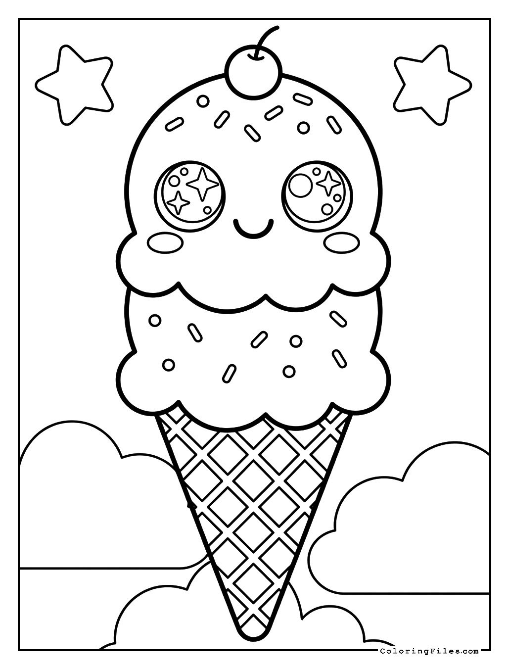 Cute Kawaii Ice Cream Cone
