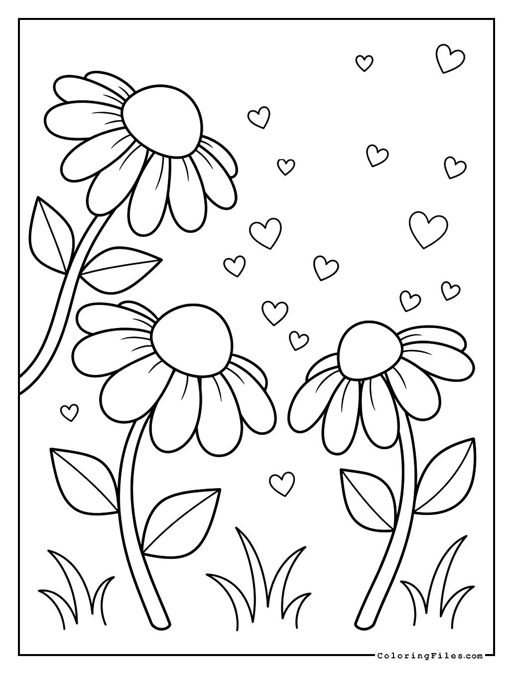 Daisies Swaying in a Breeze of Hearts