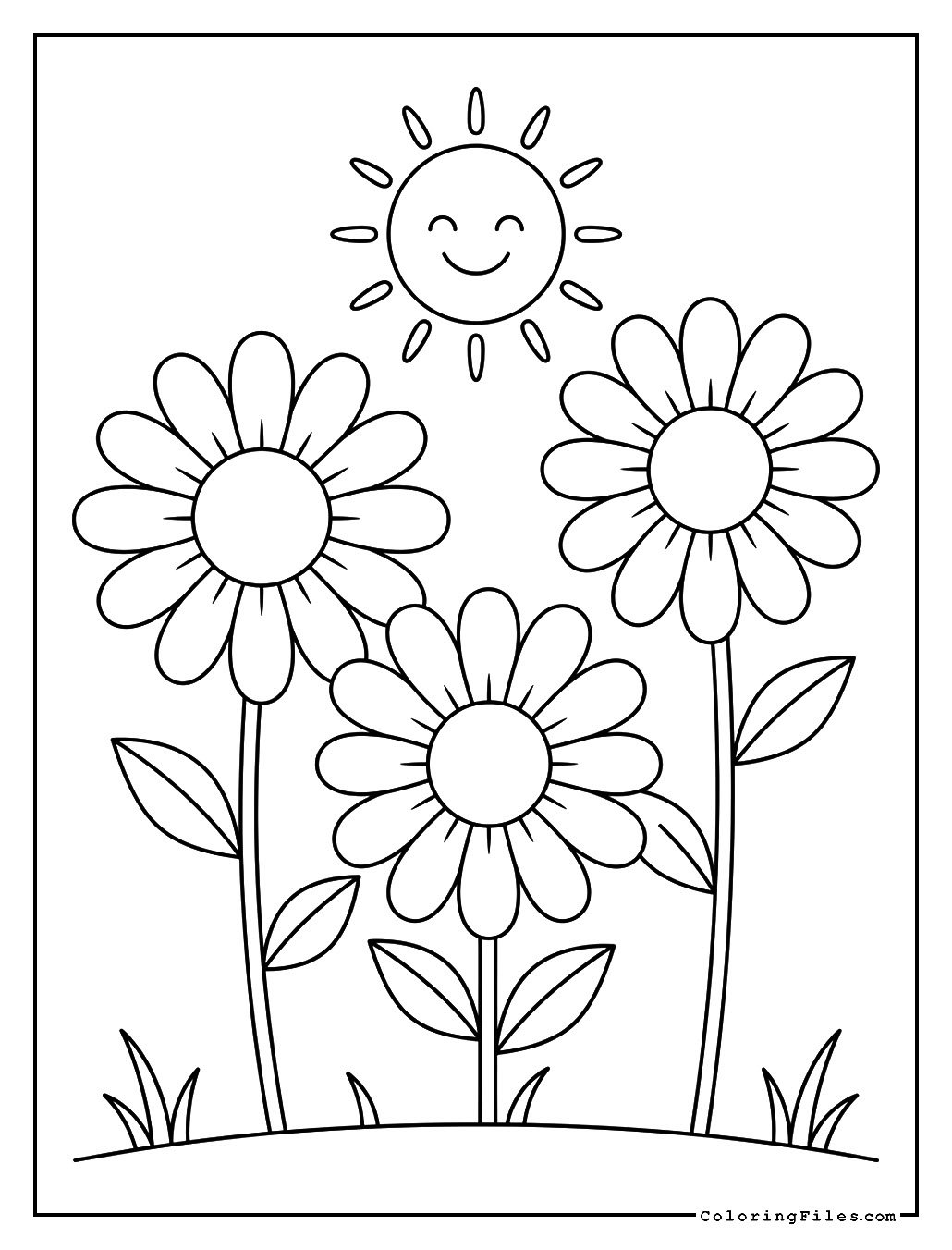 Daisies Under a Smiling Sun