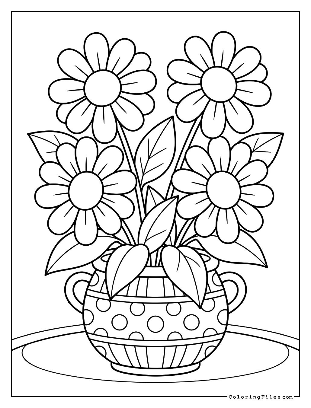 Daisy Joy in a Patterned Pot