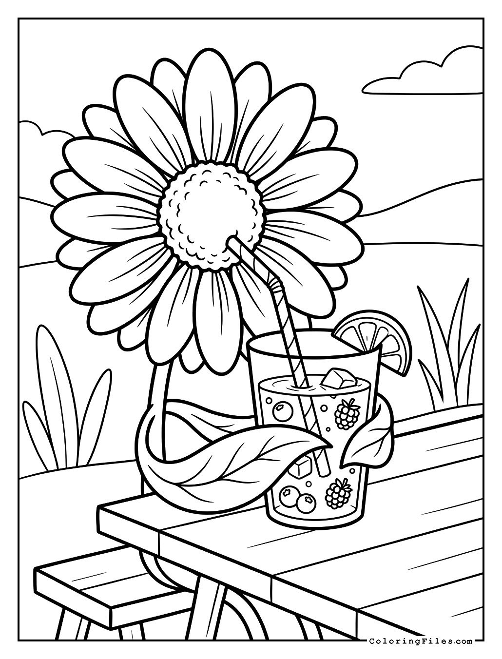 Daisy Sipping Berry Lemonade