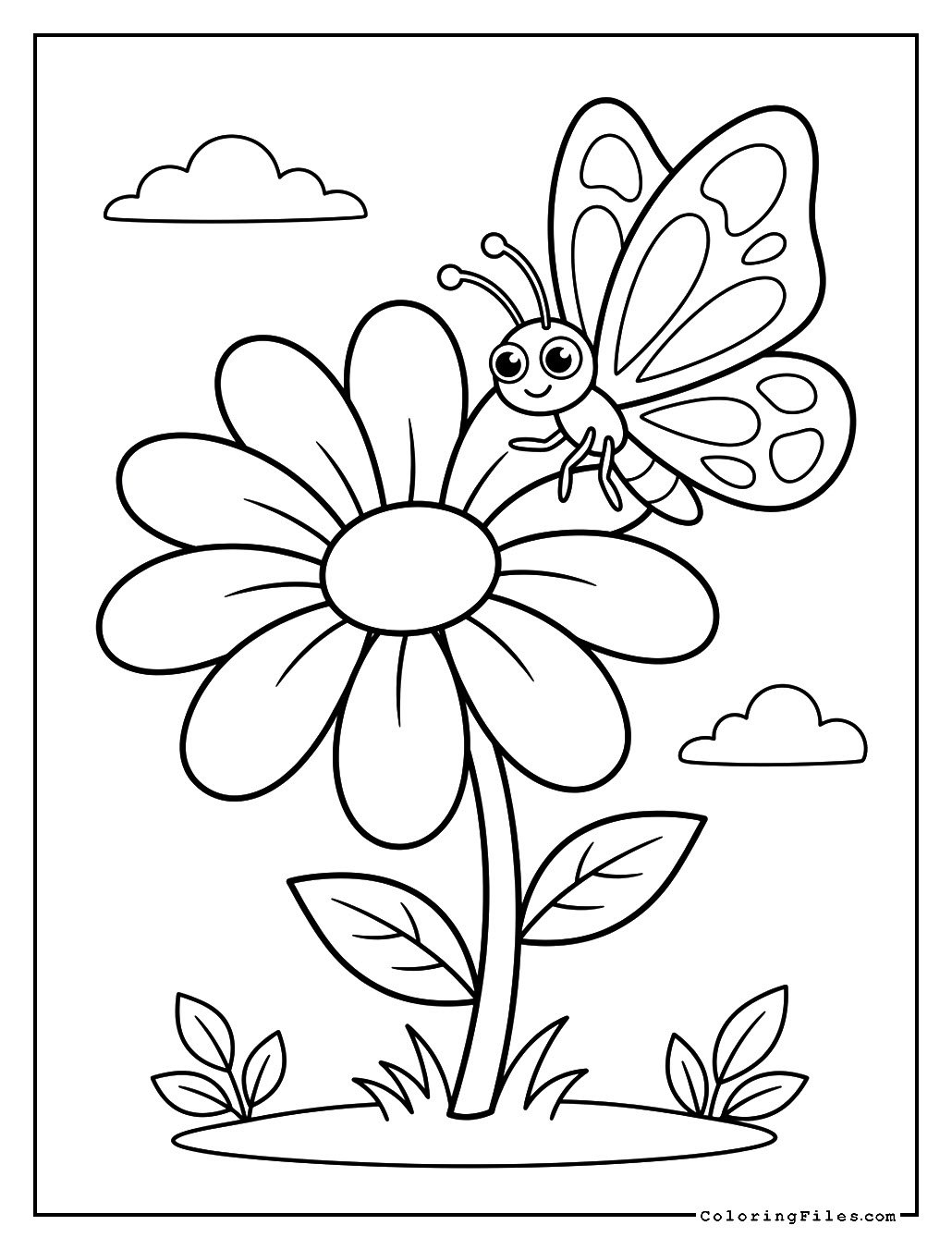 Daisy with a Pet Butterfly
