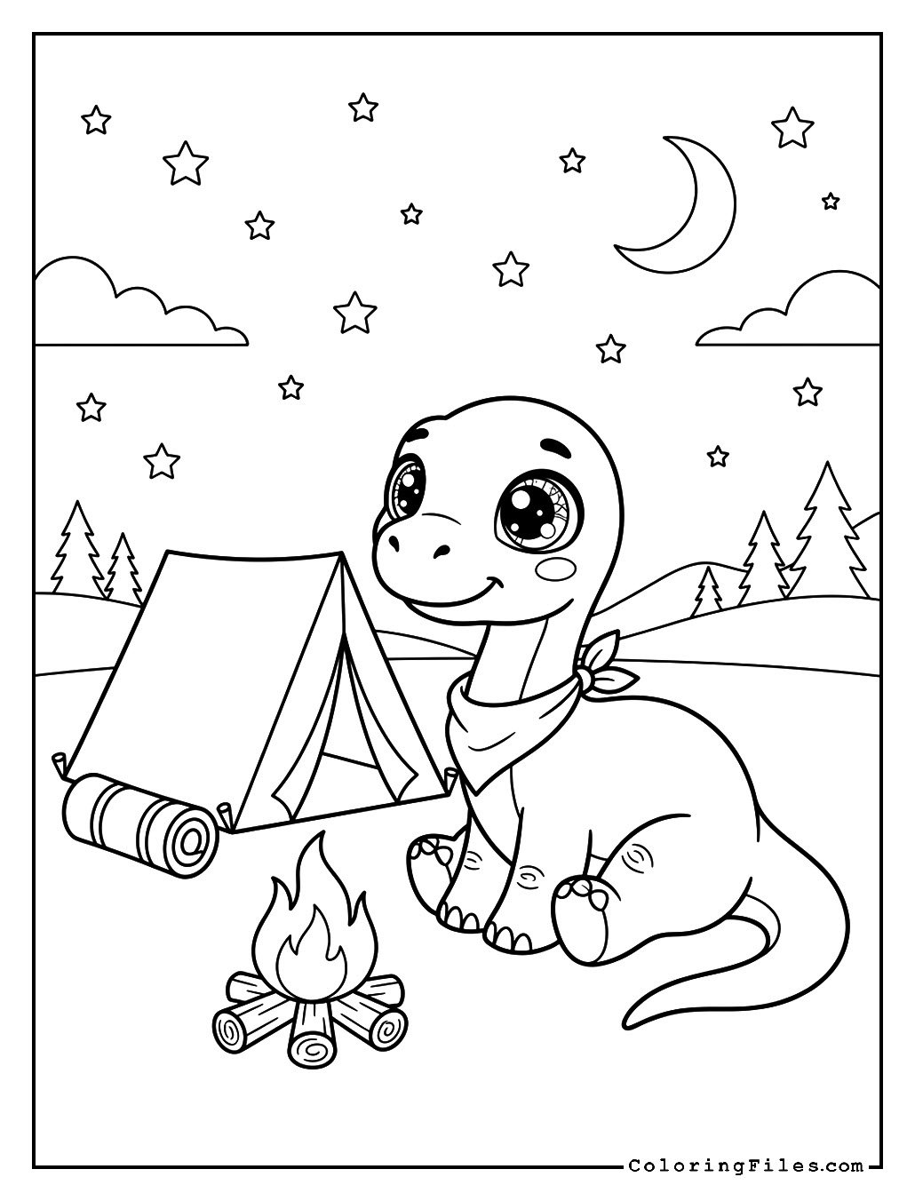 Dino Camping Under the Stars