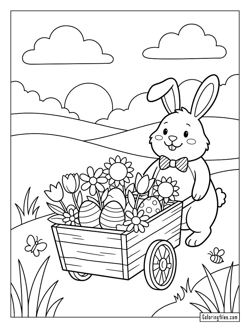 Easter Bunny's Flower Cart