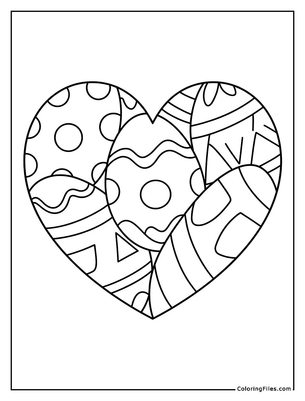 Easter Egg Patterned Heart