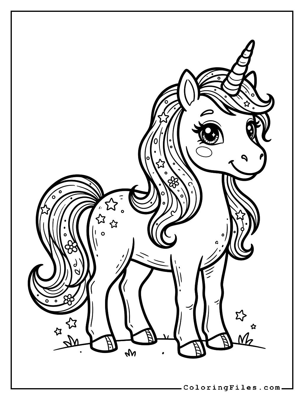 Elegant Unicorn Adorned with Stars