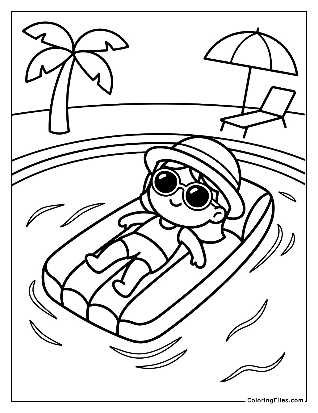 Floating on a Pool Raft