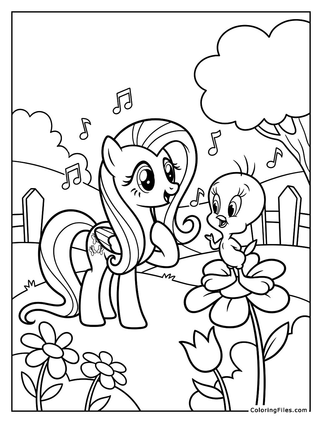 Fluttershy and Tweety Bird’s Garden Song