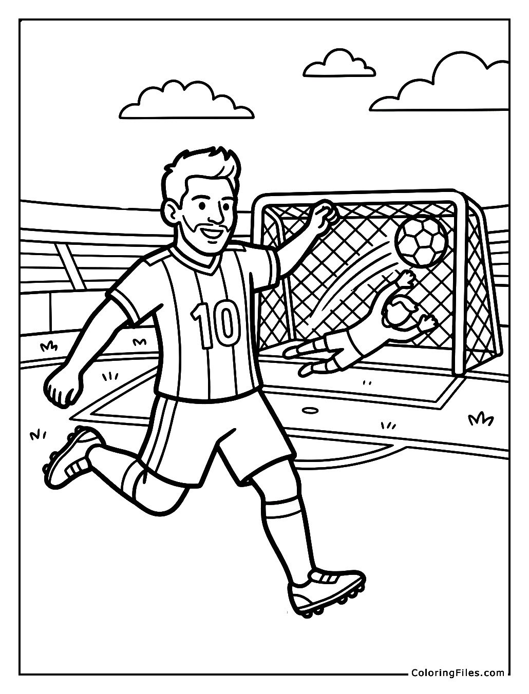 Football Player Kicking a Winning Goal