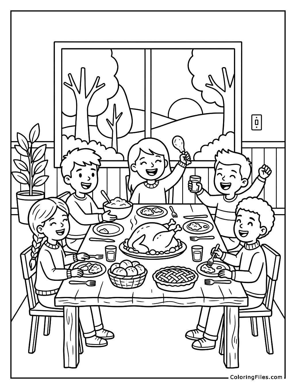 Friends Sharing a Thanksgiving Meal