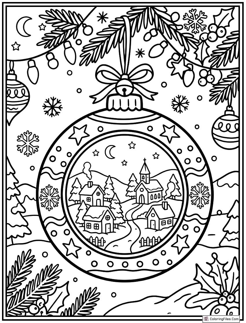 Giant Christmas Ornament Village With Tiny Homes Inside Holiday Decorations