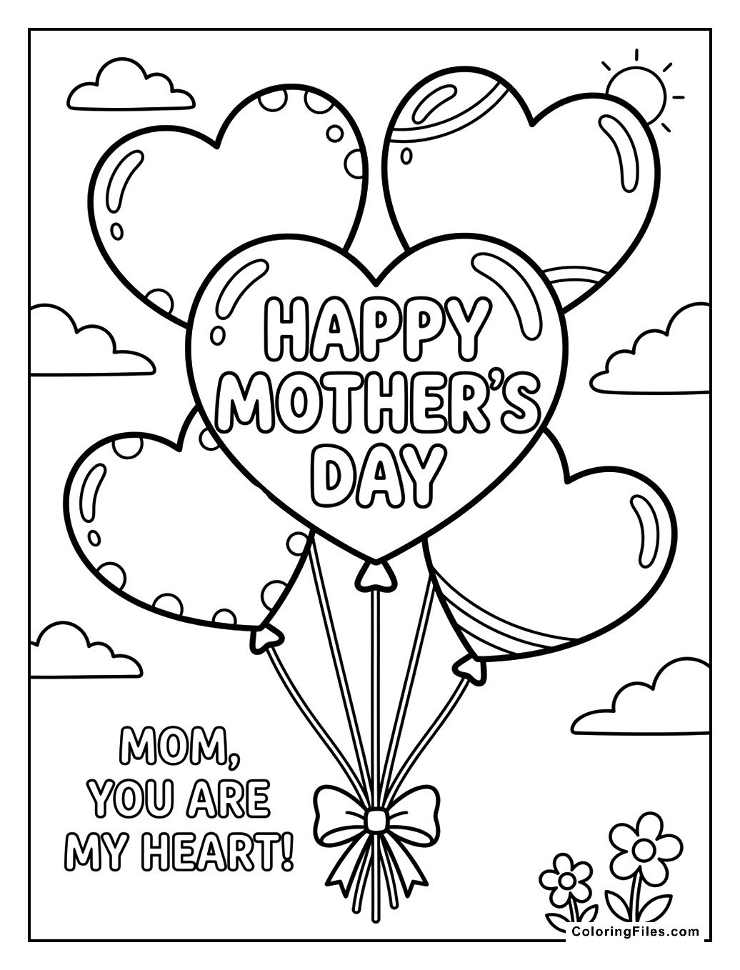 Happy Mother’s Day Heart Balloons