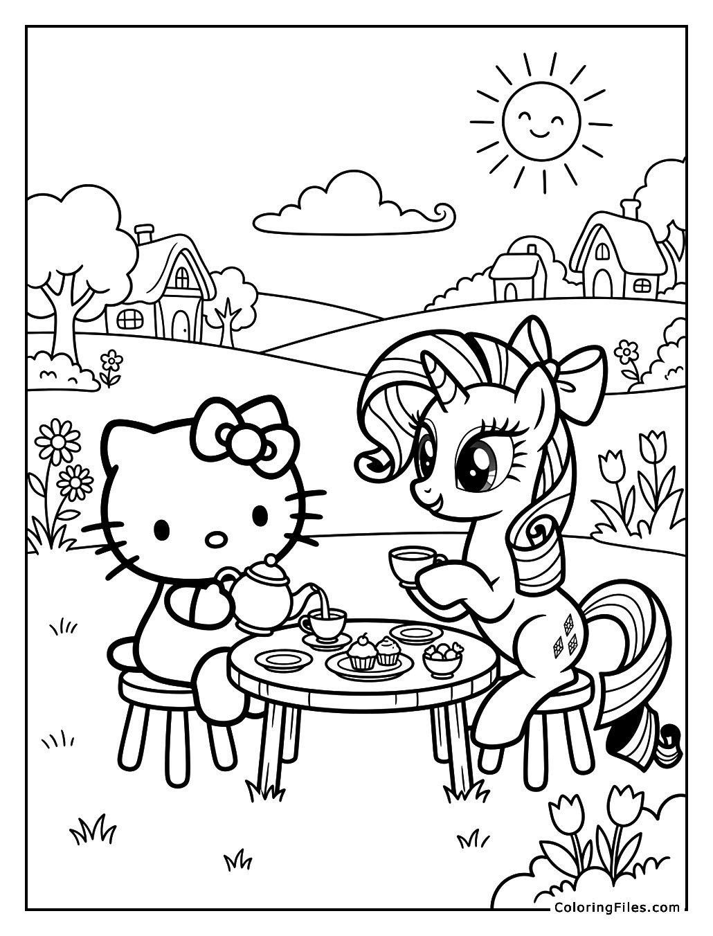 Hello Kitty and Rarity’s Stylish Tea Party