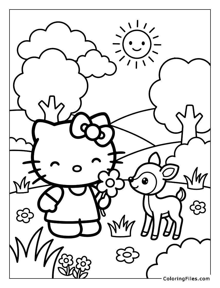 Hello Kitty and the Baby Deer