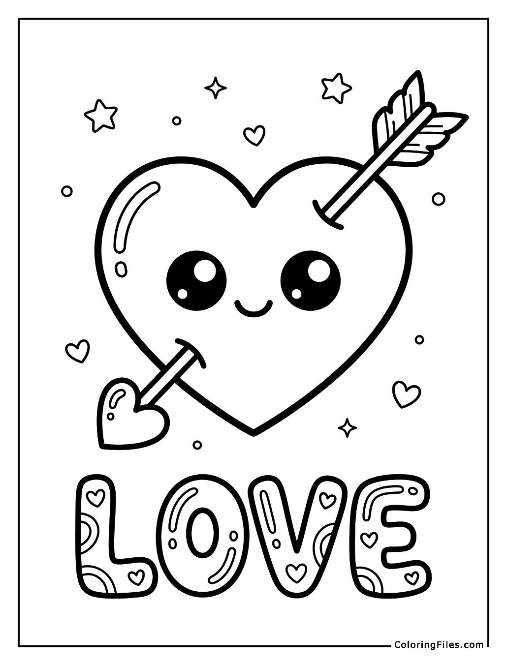 Kawaii Heart With Cupid’s Arrow