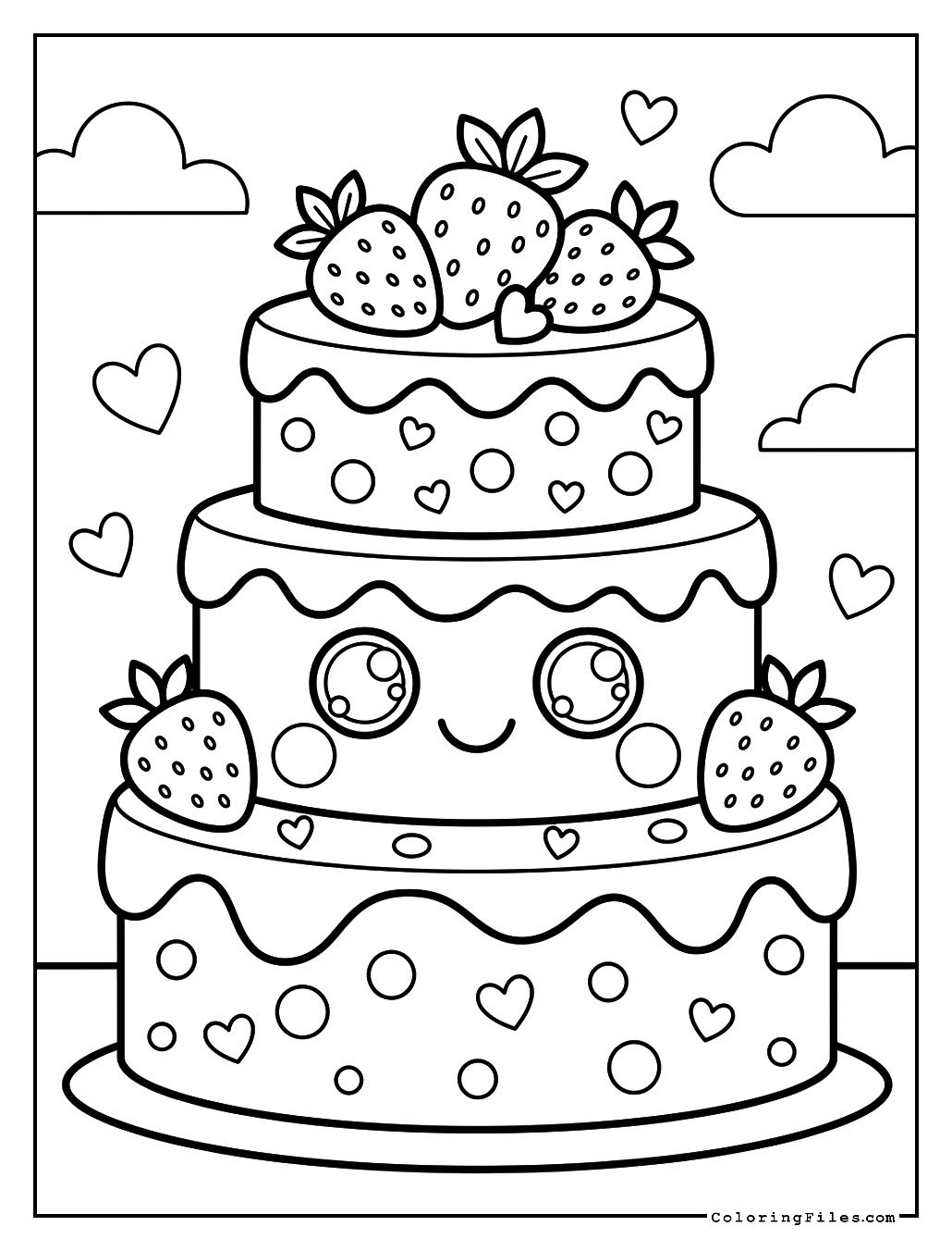 Kawaii Strawberry Cake