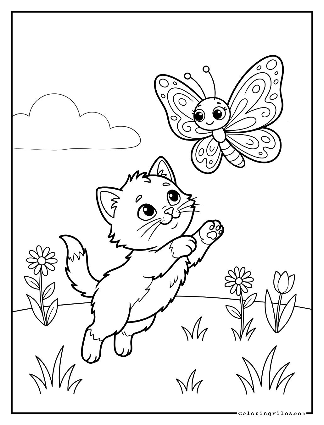 Kitten Chasing Fluttering Wings
