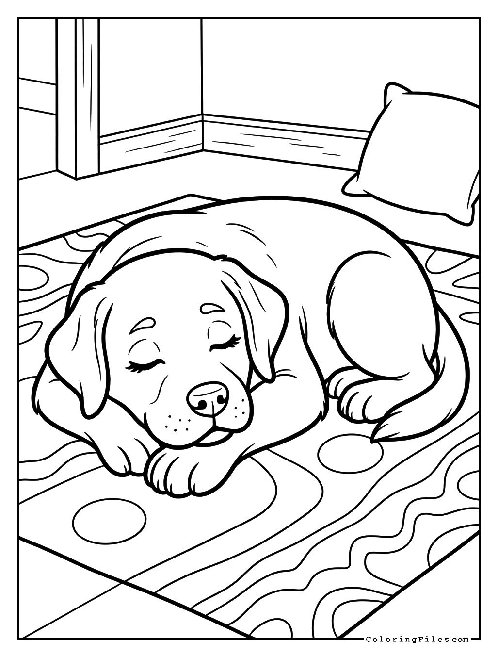 Labrador Sleeping on a Rug