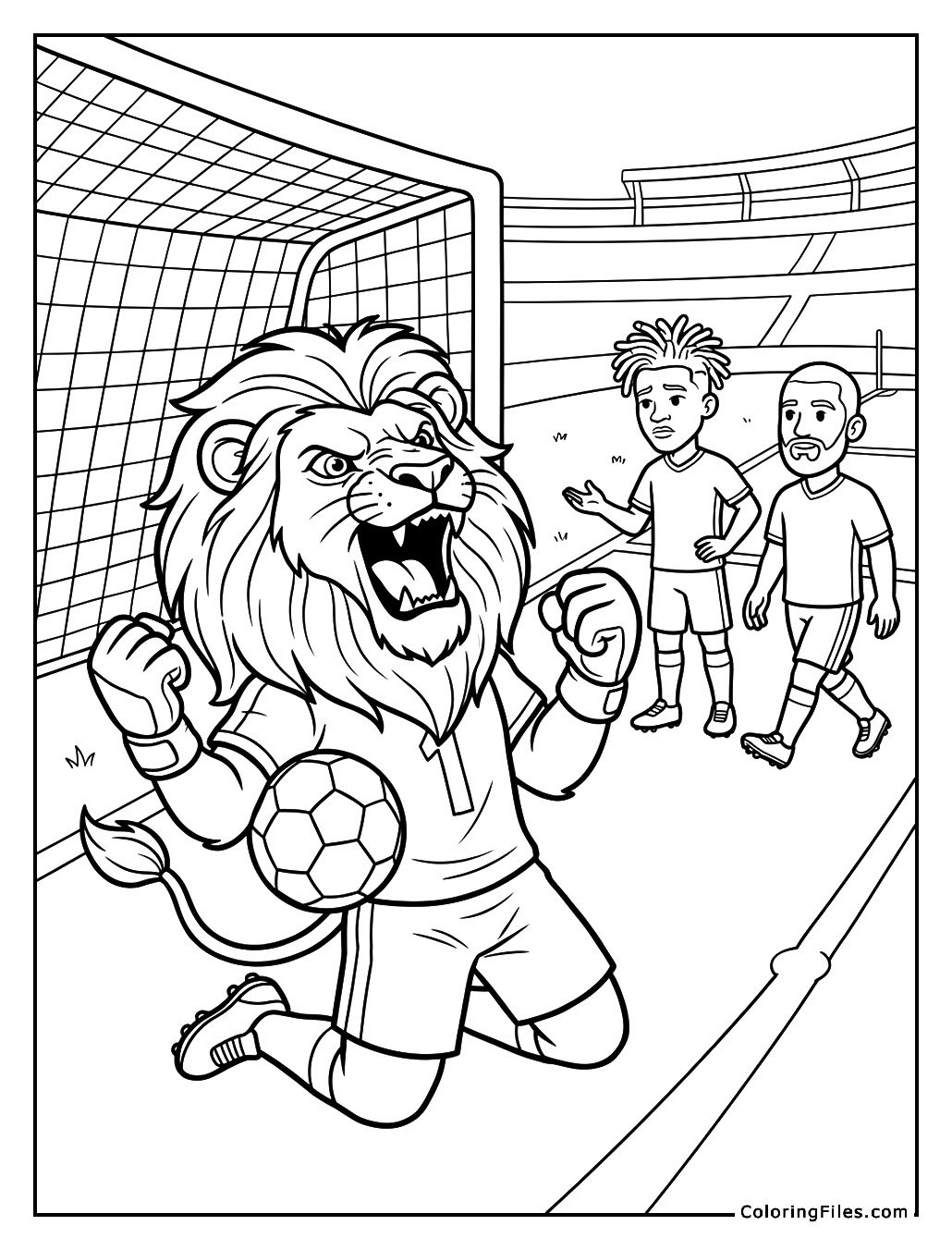 Lion Mascot Roars After a Big Save