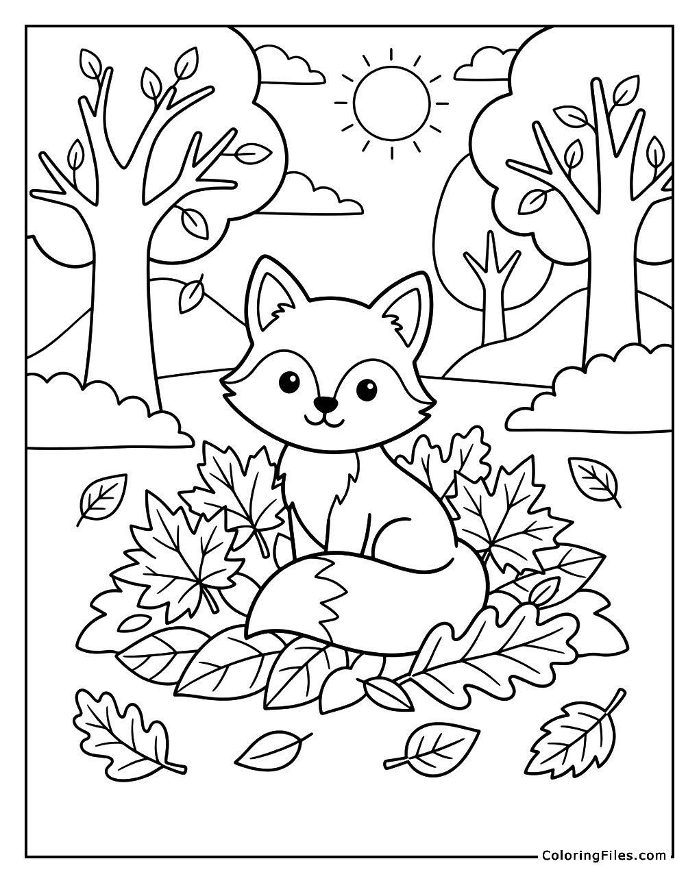 Little Fox in the Leaves
