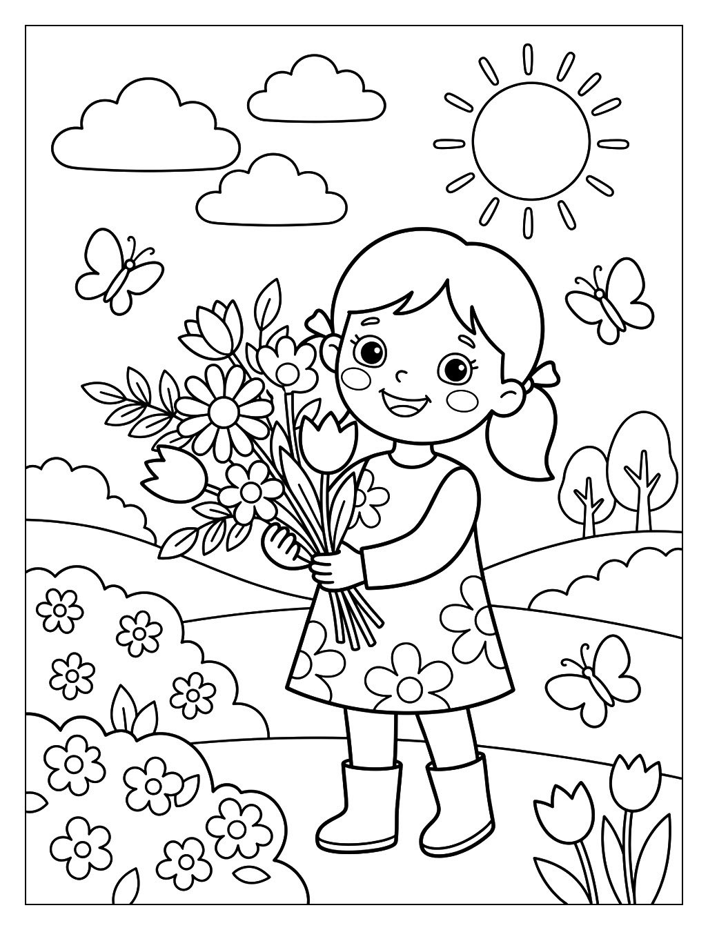 Little Girl’s Spring Bouquet: A Garden Joy