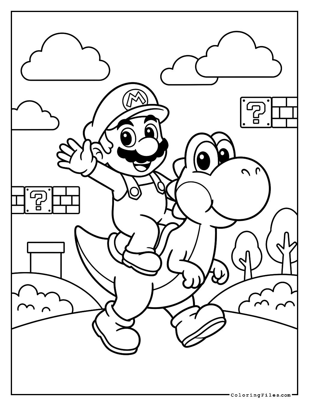 Mario and Yoshi in the Mushroom Kingdom