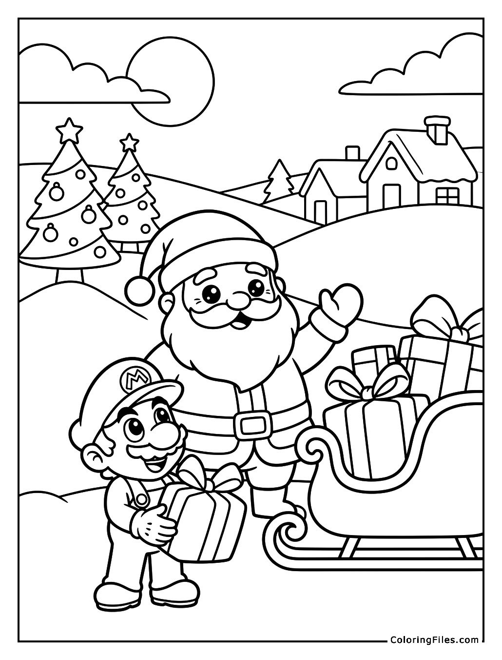 Mario Helps Santa Deliver Gifts
