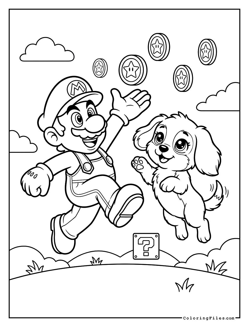 Mario & Puppy Jumping for Coins