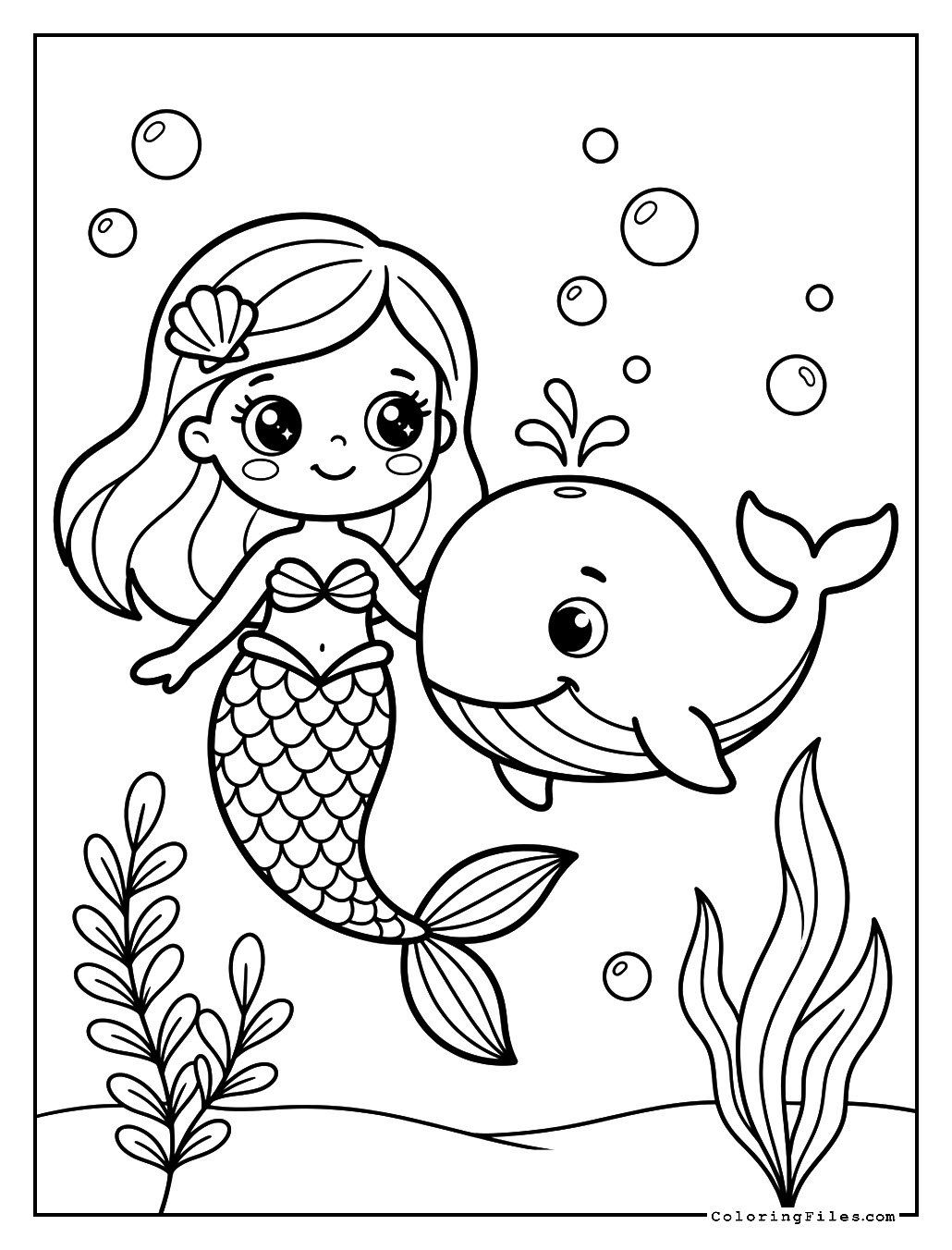 Mermaid and Whale Friend