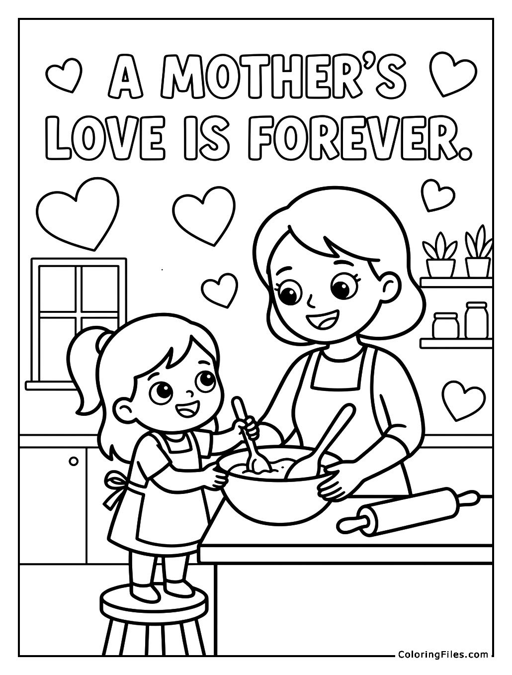 Mom and Daughter Baking Together