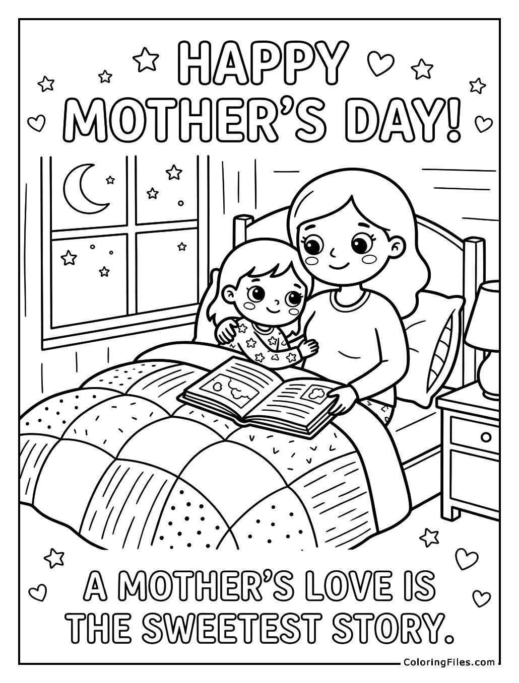 Mom Reading a Bedtime Story