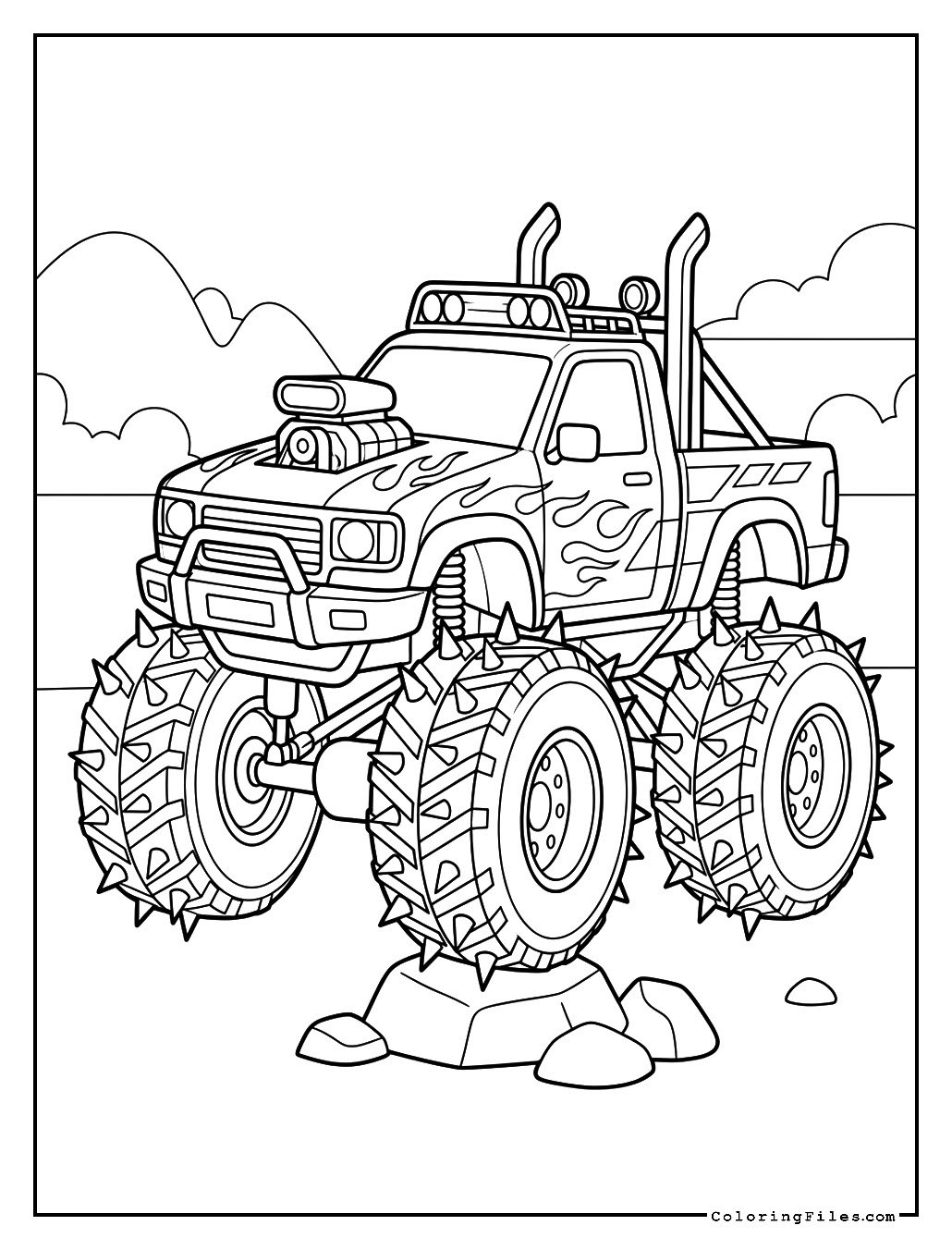 Monster Truck with Spiked Tires