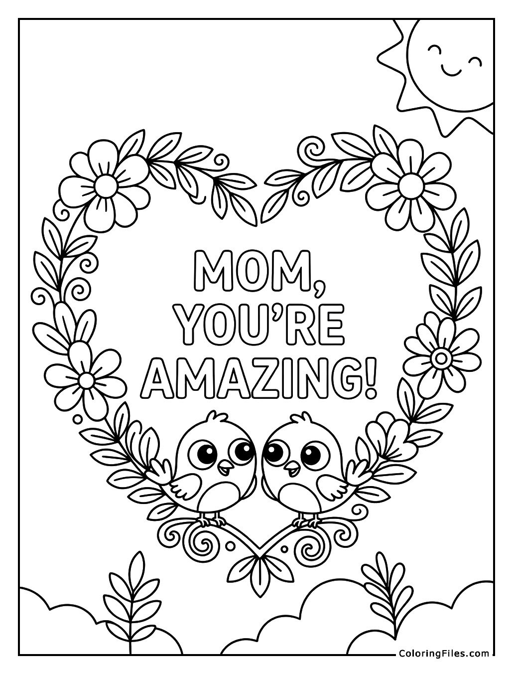 Mother’s Day Floral Heart Frame