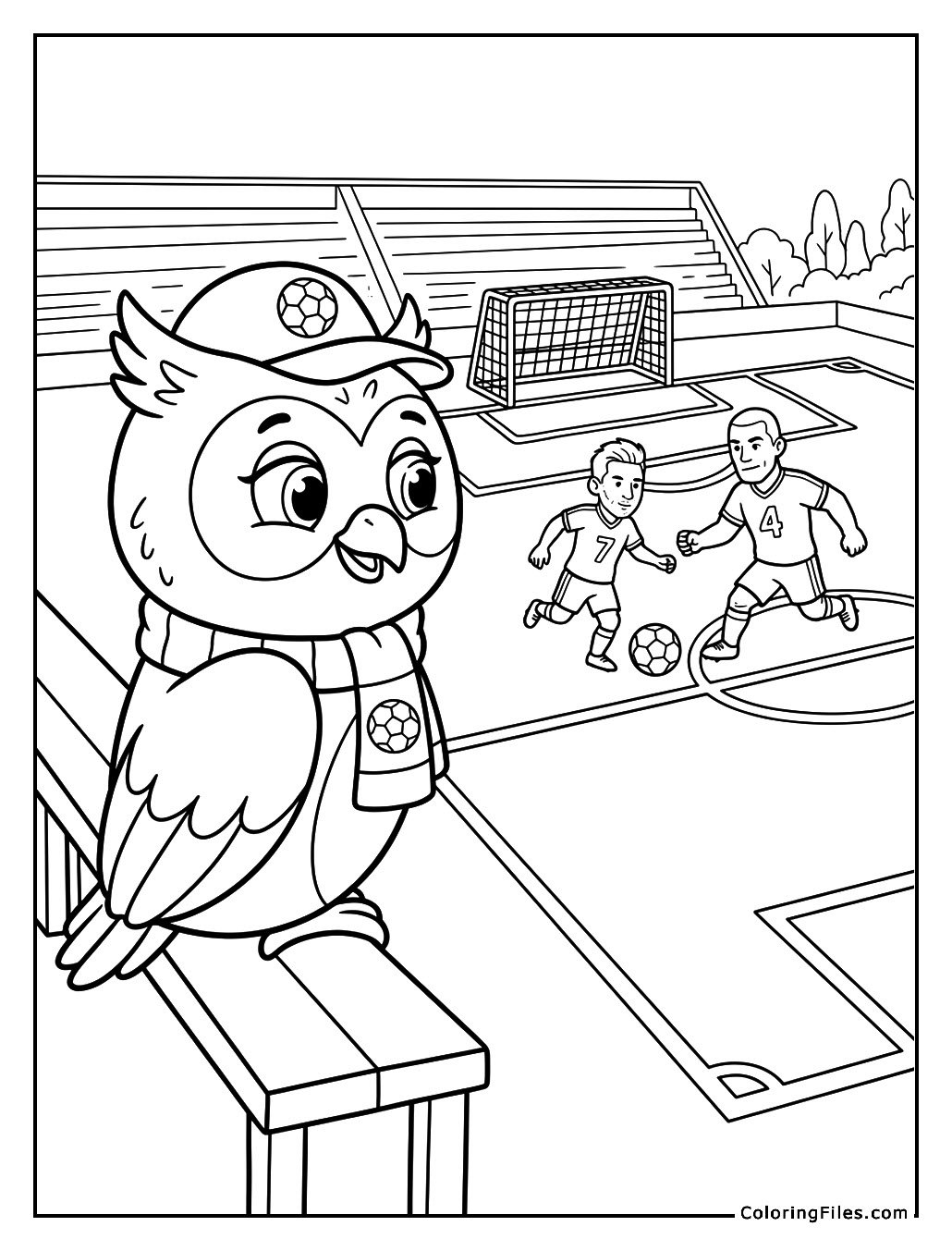 Owl Mascot Observing the Game Play