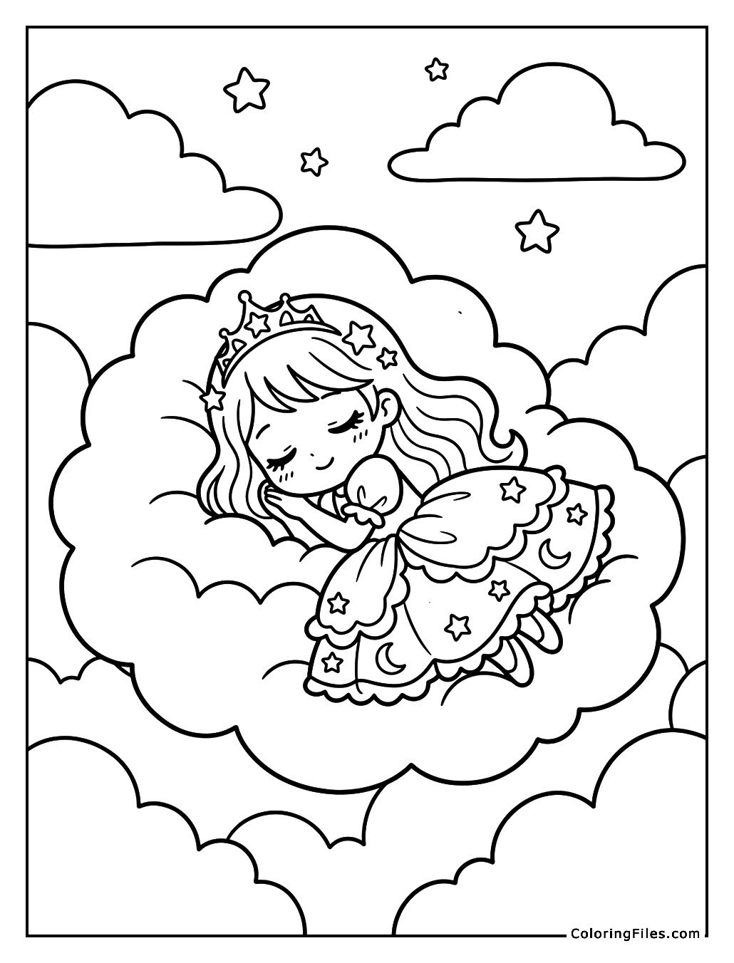 Princess Sleeping in Clouds